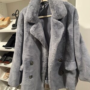 Gray Faux Fur Women's Coat